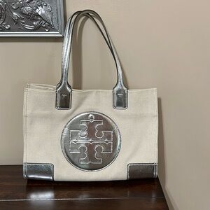 Silver and Cream Tote Bag